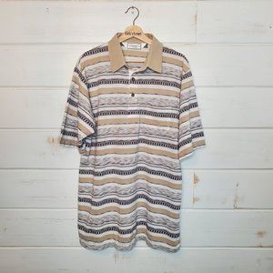 Classics Palmland Vintage Single Stitch Striped Pullover Collar Shirt XLT